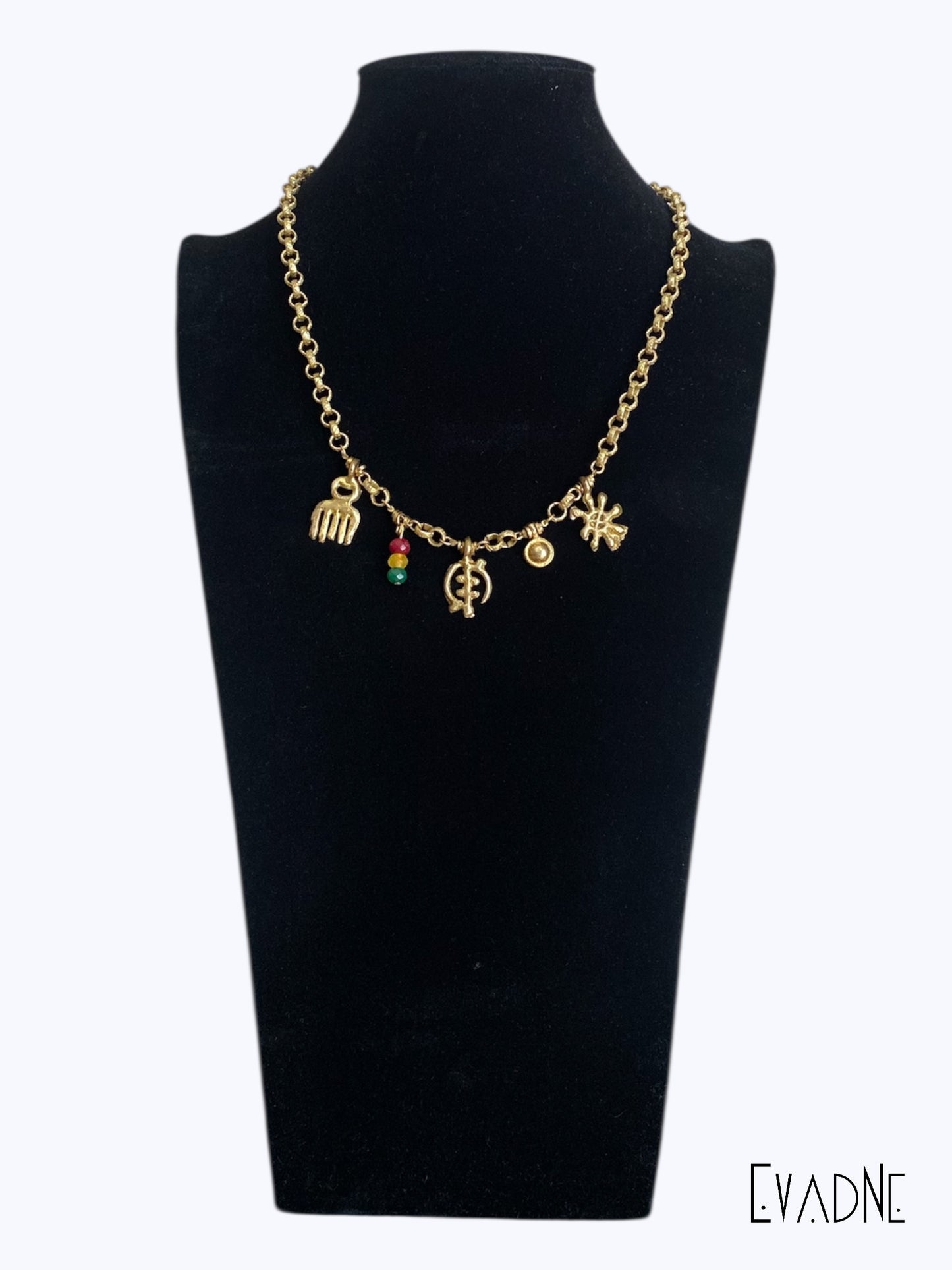Divine Code — Adinkra Multi-Charm Necklace