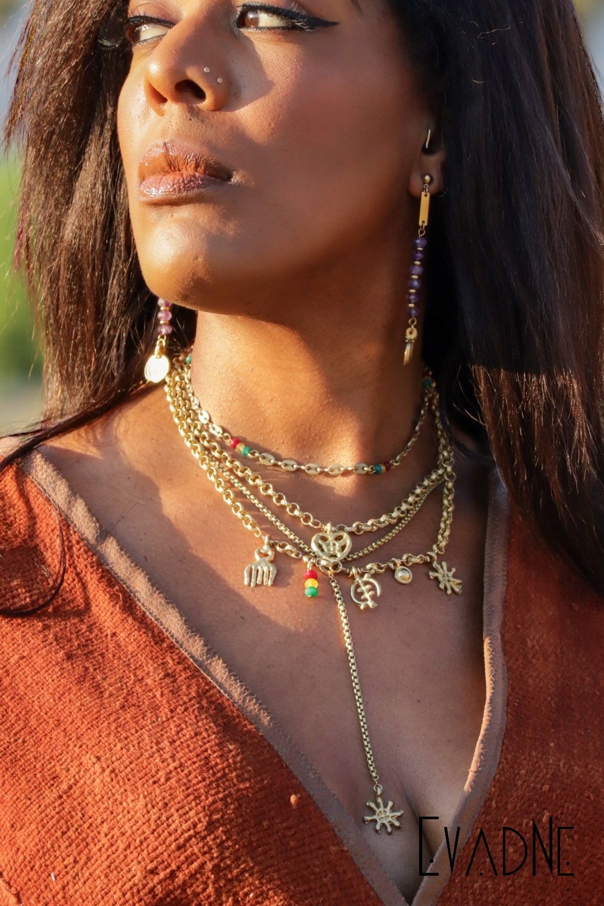 Adinkra Onyankopon charm necklace
