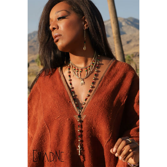 ancestral ritual rosary necklace worn as spiritual protection jewelry