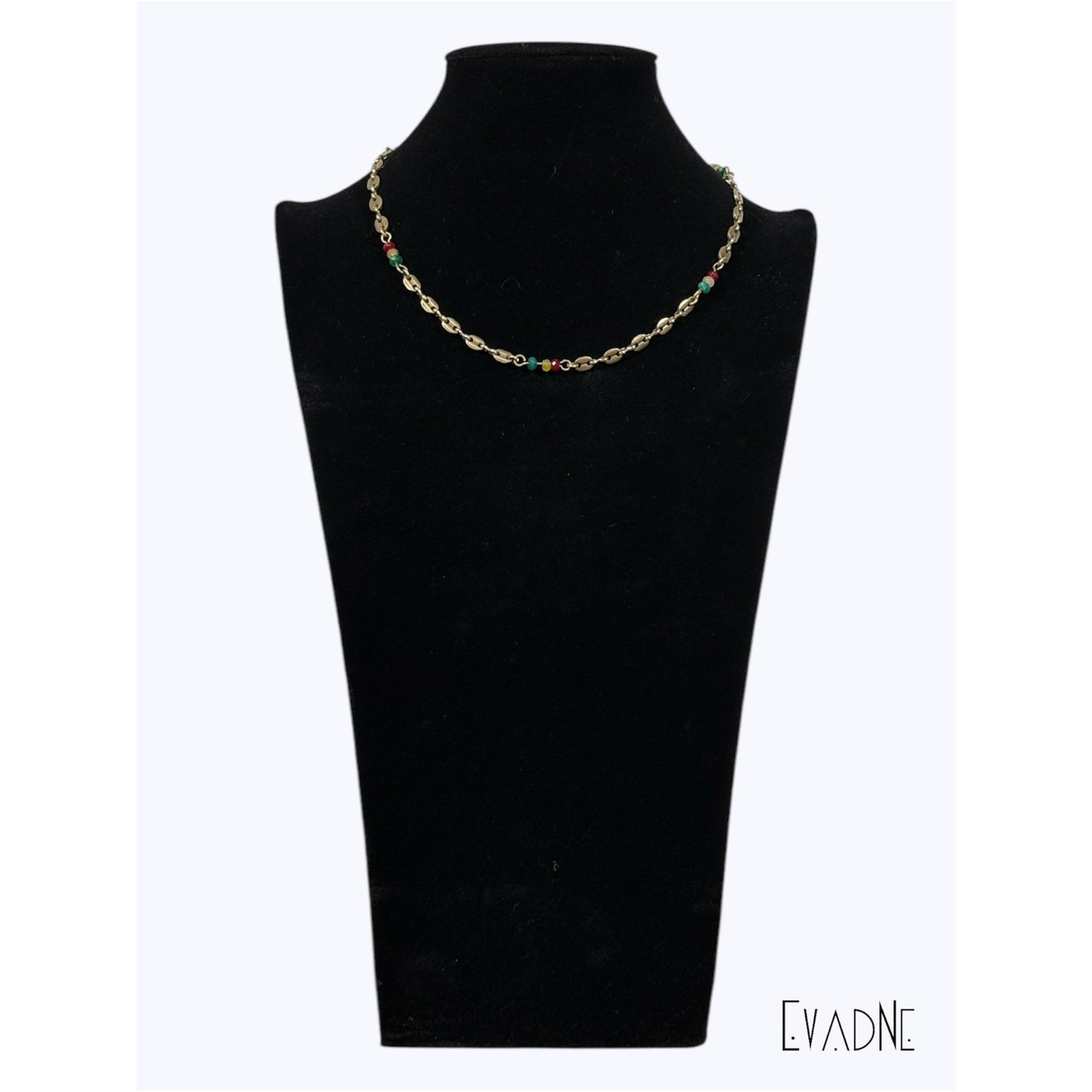 minimalist brass chain necklace with jade for protection and prosperity