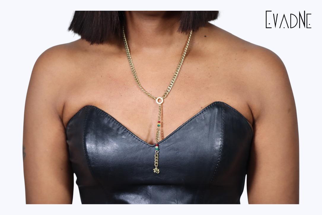 Minimalist Cuban link necklace + Eye of Horus charm