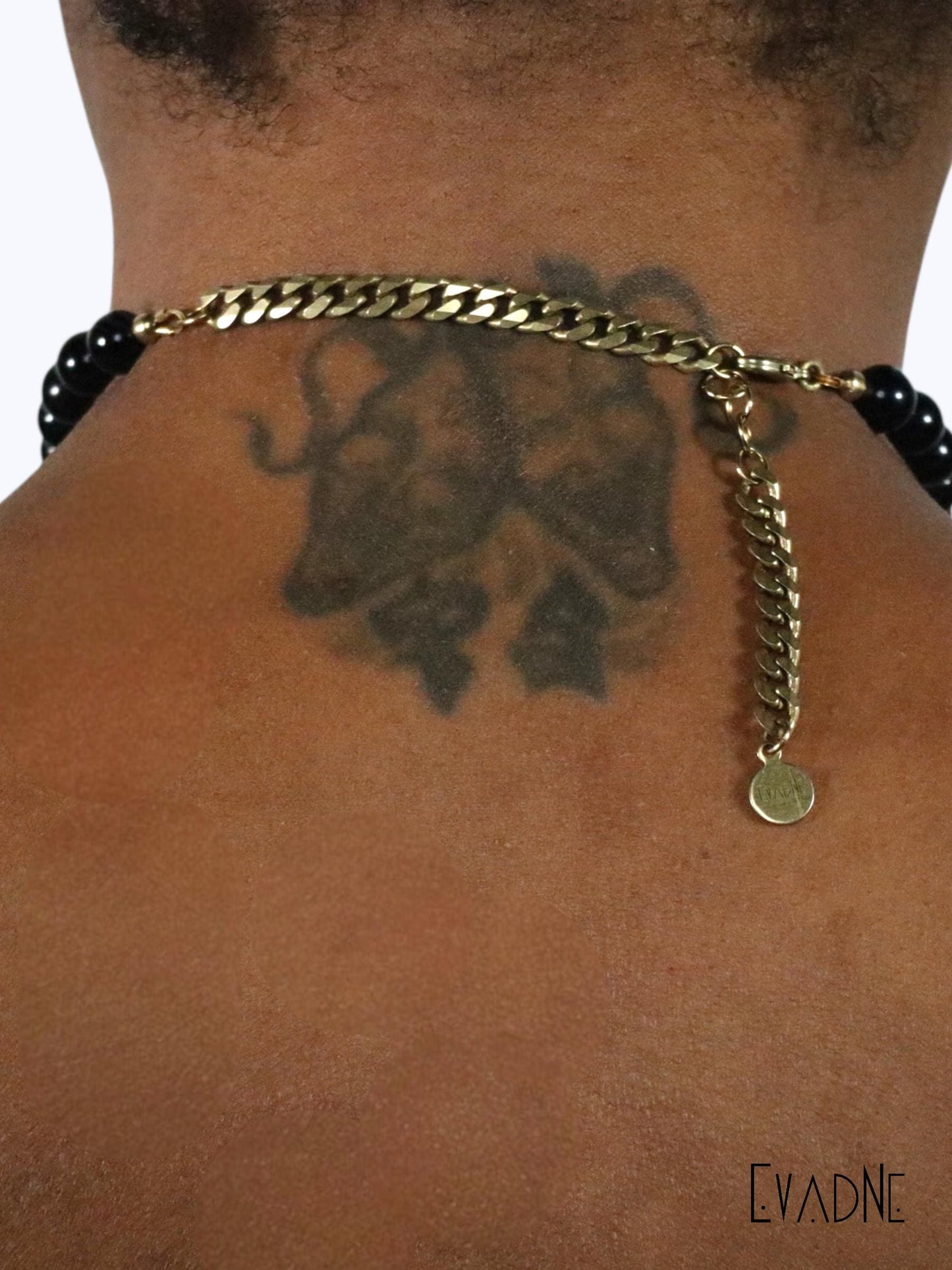 Divine Fortune Choker -- Black Tourmaline + Adinkra Mmusuyidee charm