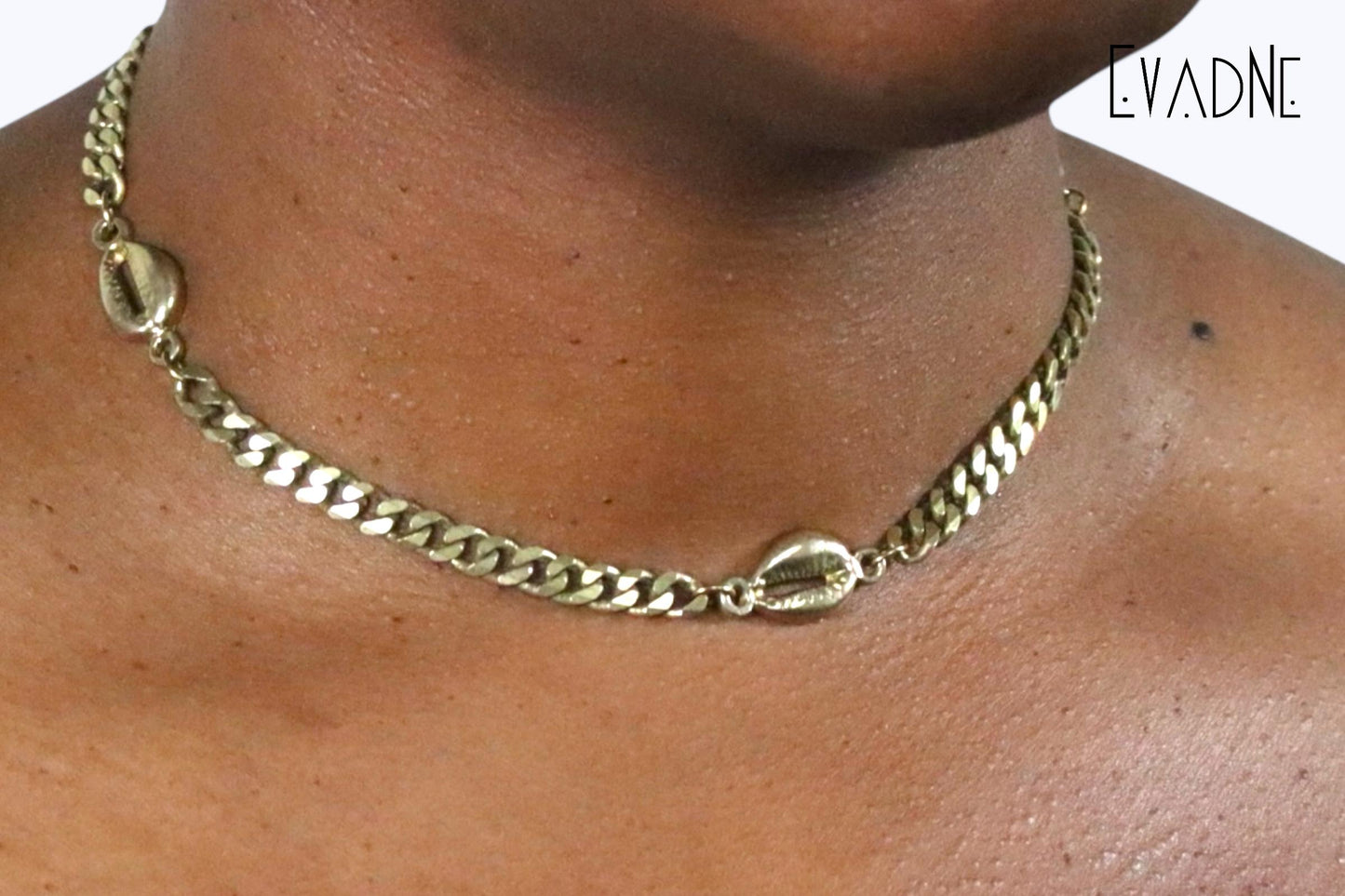 divine feminine cowrie shell necklace worn as protection jewelry