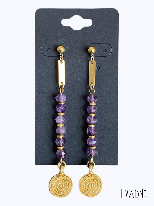 Purple Reign Amethyst linear earrings