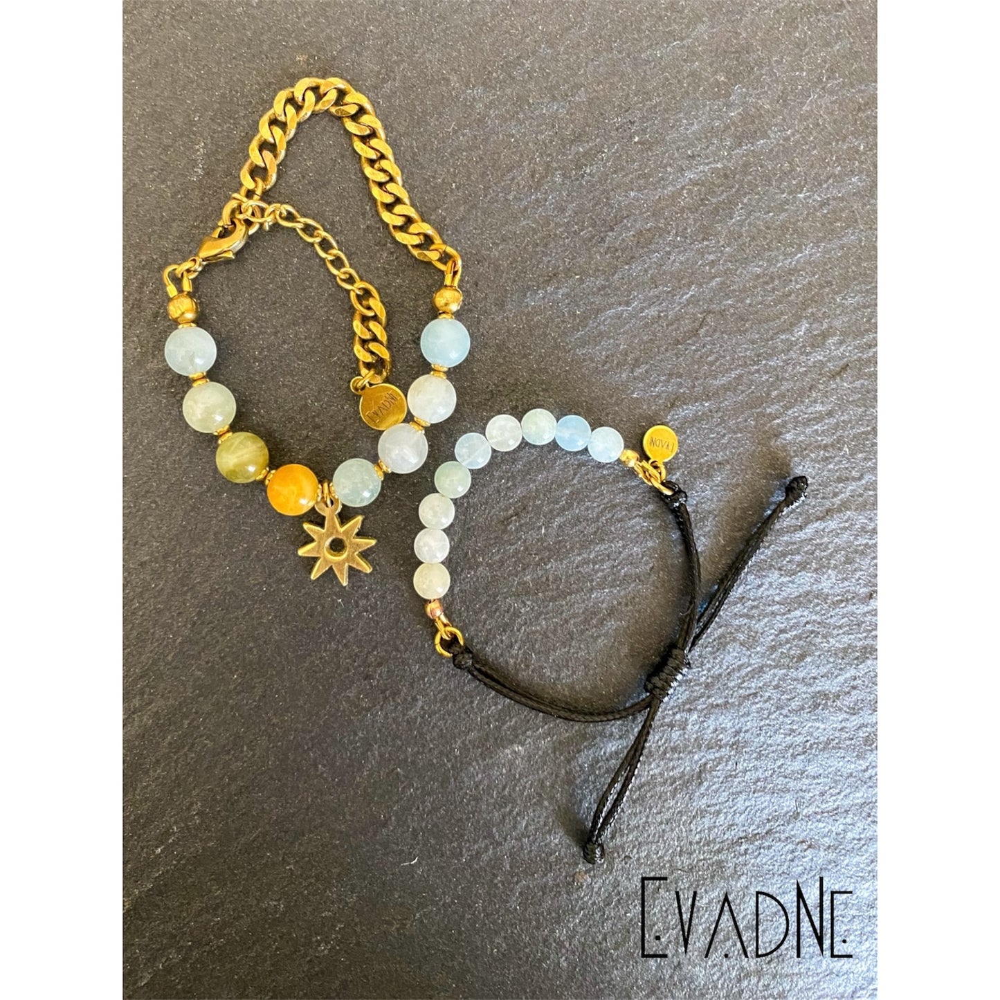 Baby & Me Beryl Bracelet Set with Adinkra Nsoromma | Protection & Divine Connection