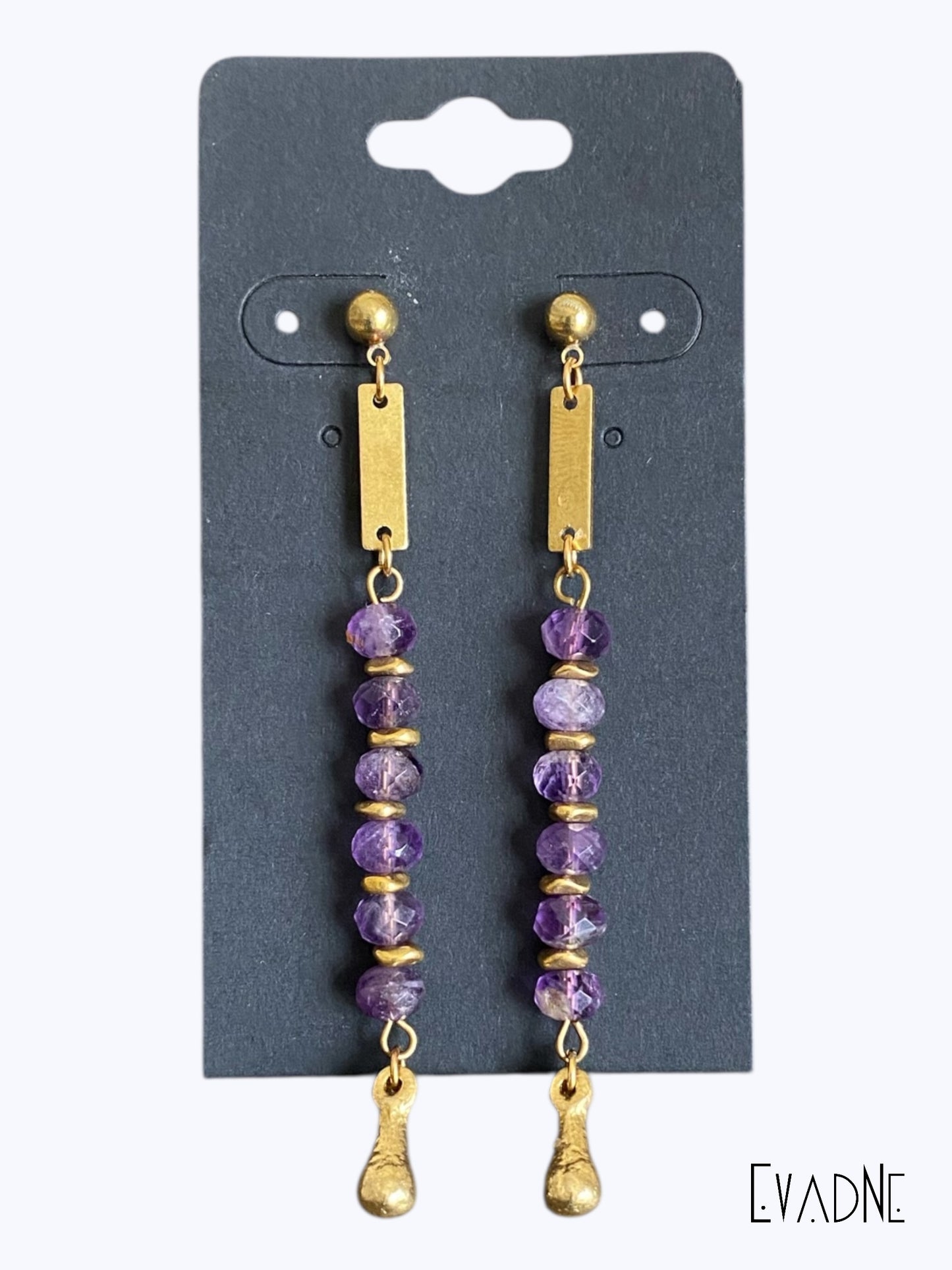 Purple Reign Amethyst linear earrings II