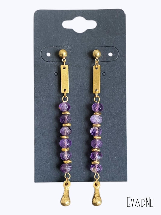 Purple Reign Amethyst linear earrings II