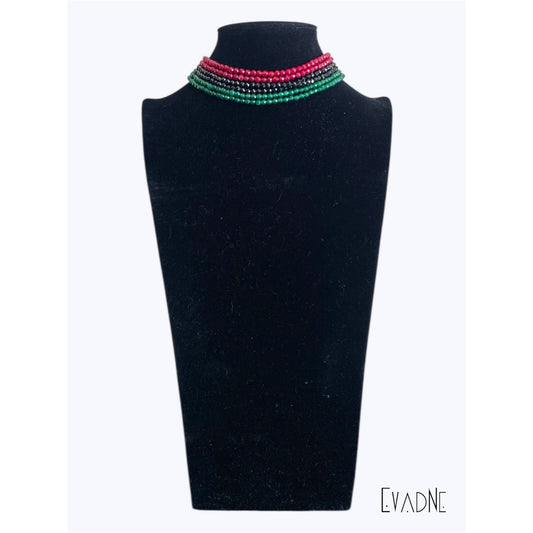 Afrocentric 6 strand statement necklace