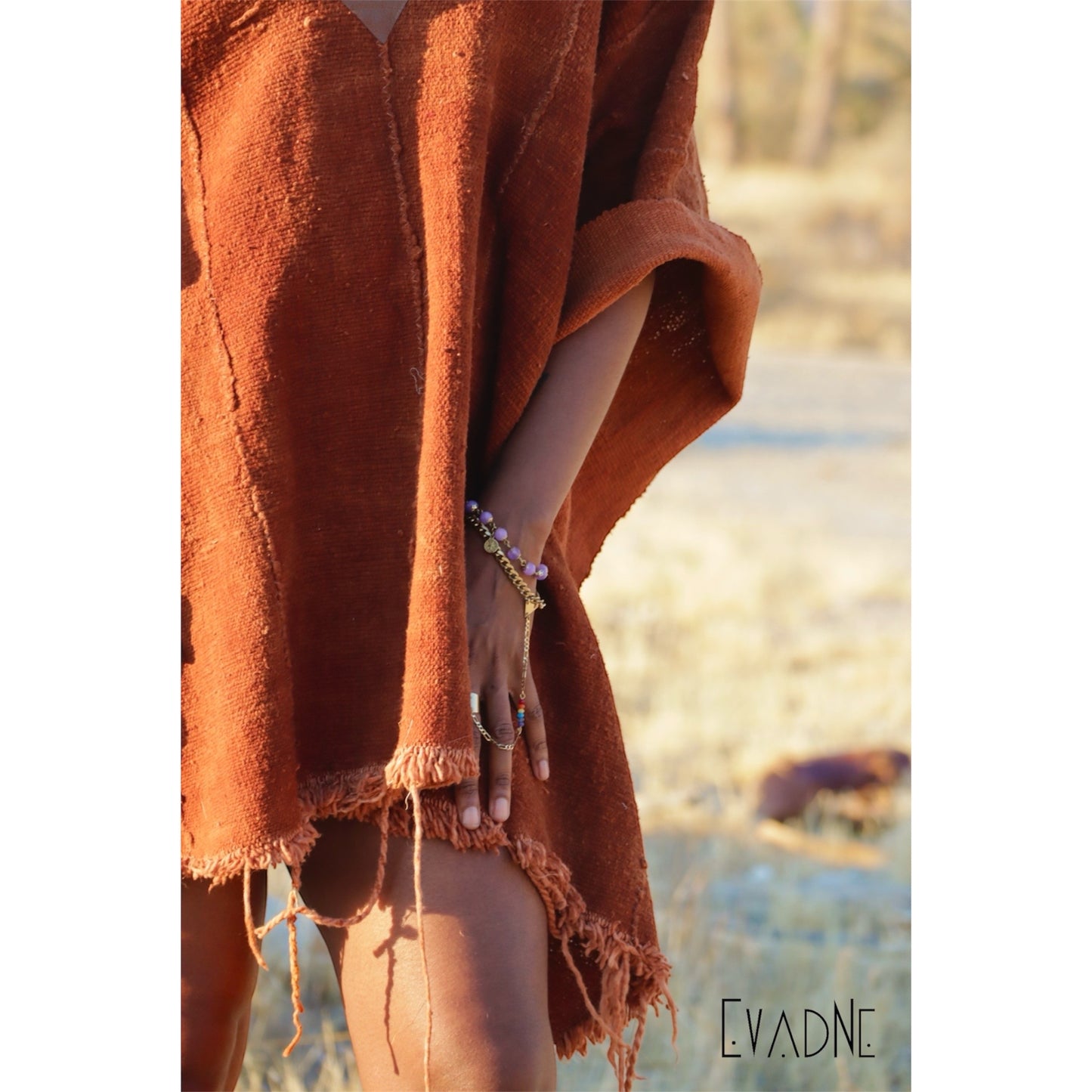 Amethyst protection bracelet with ankh charm