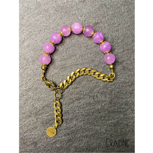 amethyst protection bracelet with brass accents