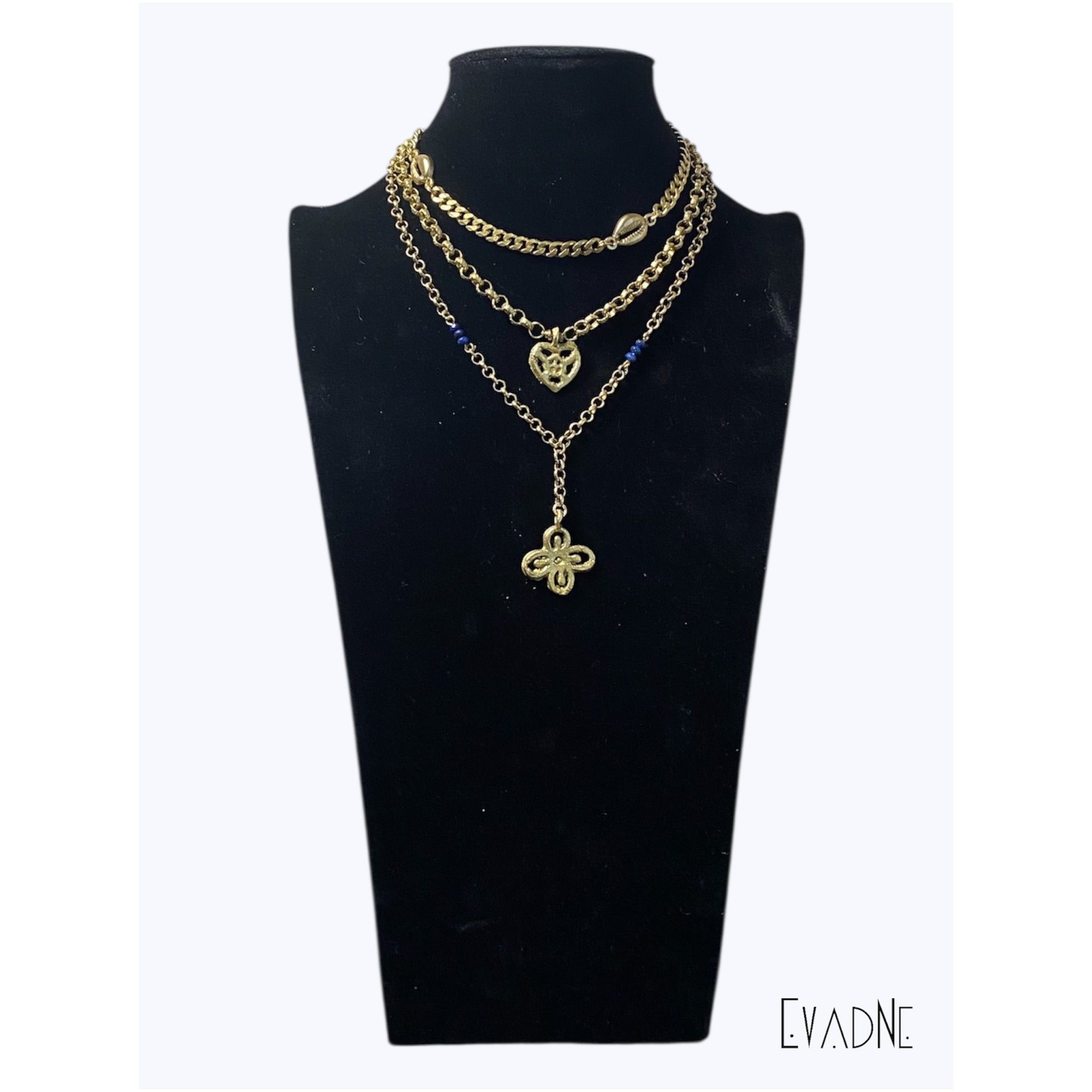 Brass Adinkra Onyankopon Adom Nti necklace stack