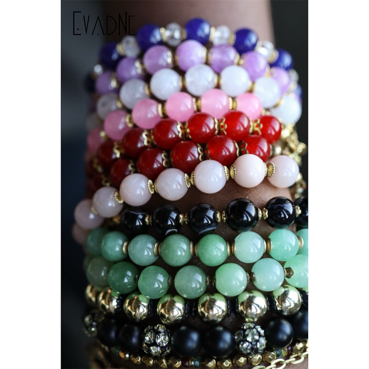 Rose quartz heart chakra bracelet worn for love and balance