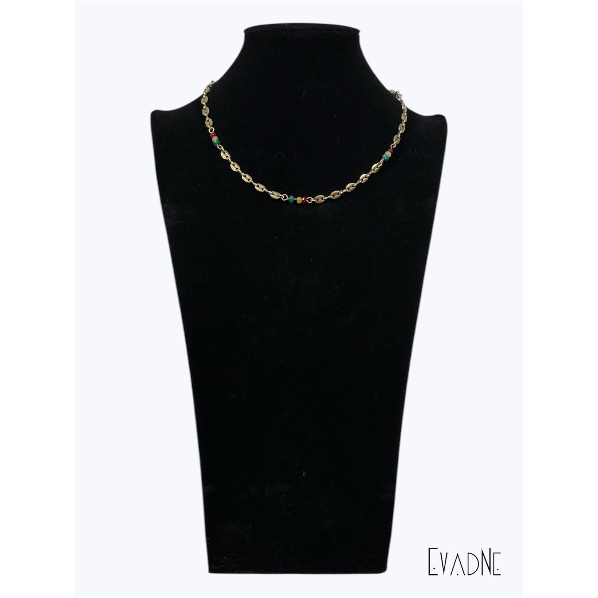 minimalist brass chain necklace with jade for protection and prosperity