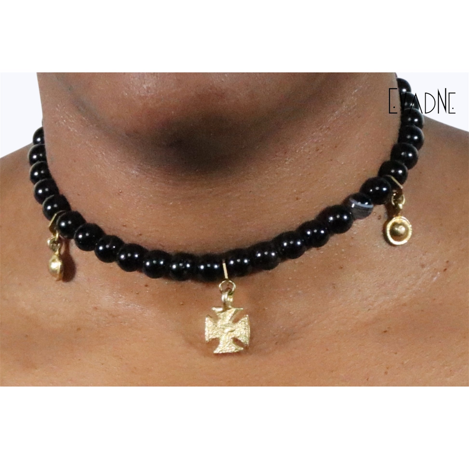 handcrafted black tourmaline protection choker for grounding