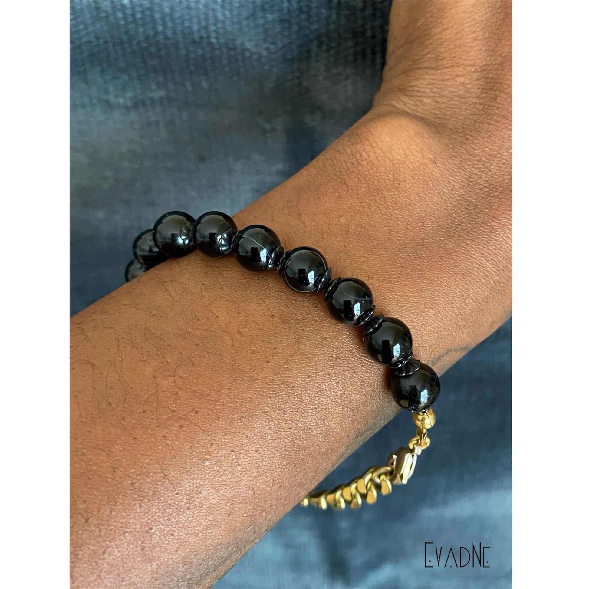 Black tourmaline grounding bracelet for energy protection