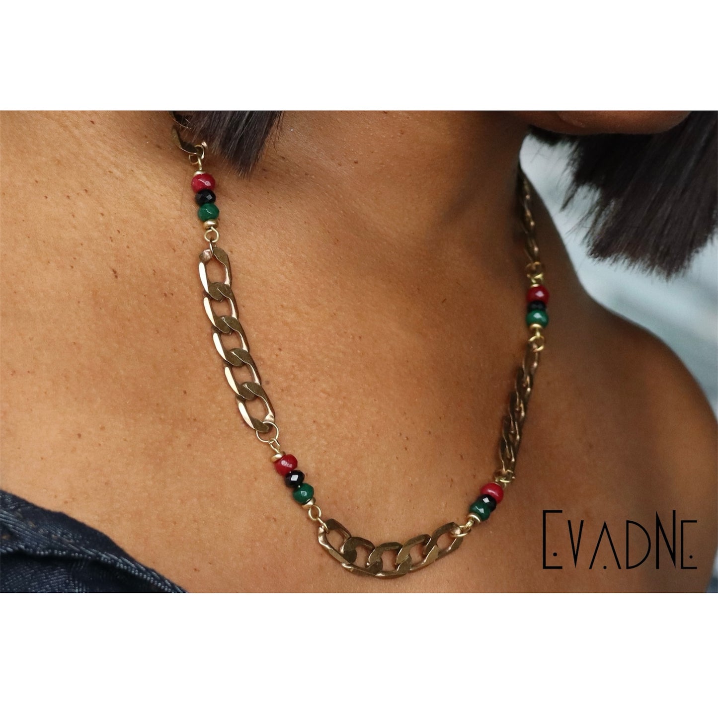 heritage statement brass necklace worn for power and protection