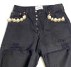 Forte Couture Italy Embellished Black Jeans
