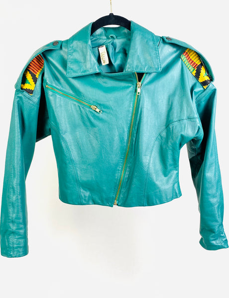 Vintage green leather jacket