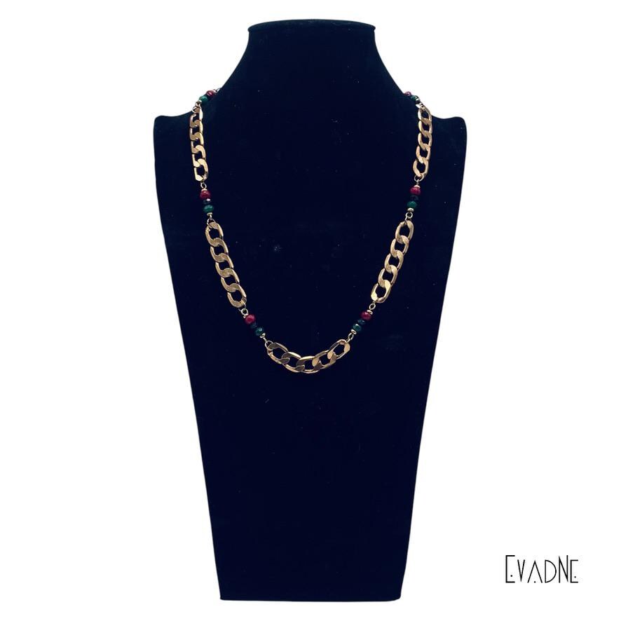 Legacy Links Vintage brass + jade chain