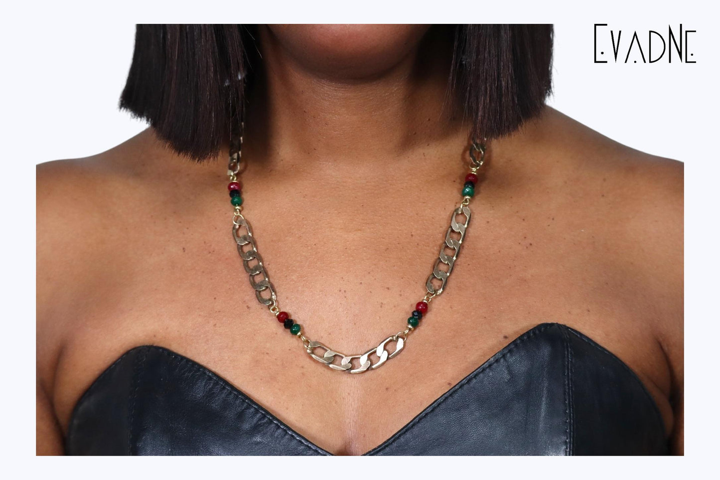 Legacy Links Vintage brass + jade chain