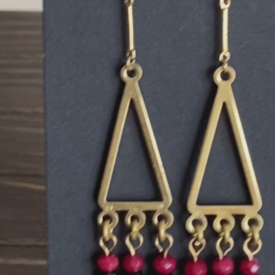 Afrocentric jade and black spinel statement earrings