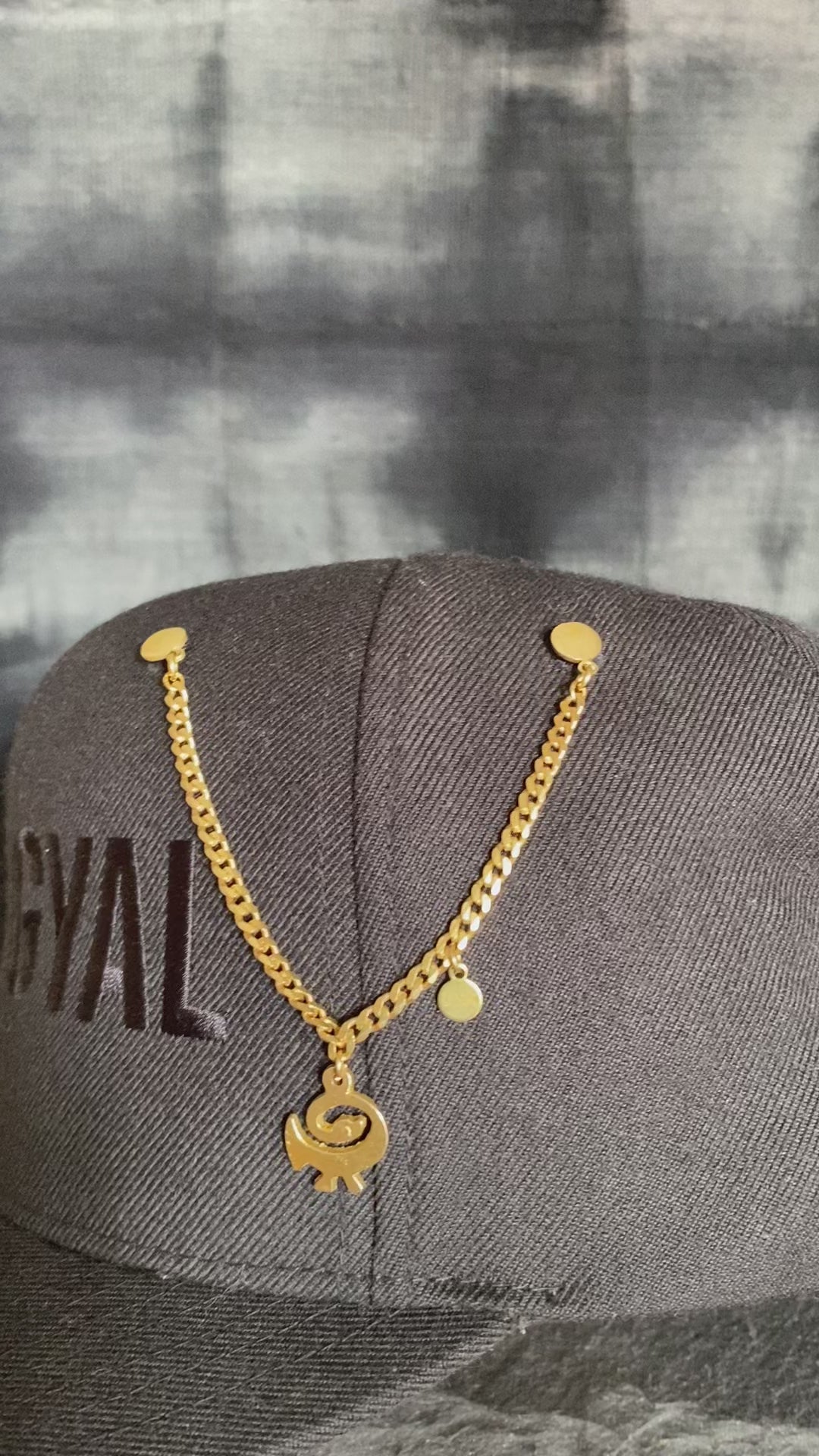 Handmade gold brass hat pin chain with secure clasps
