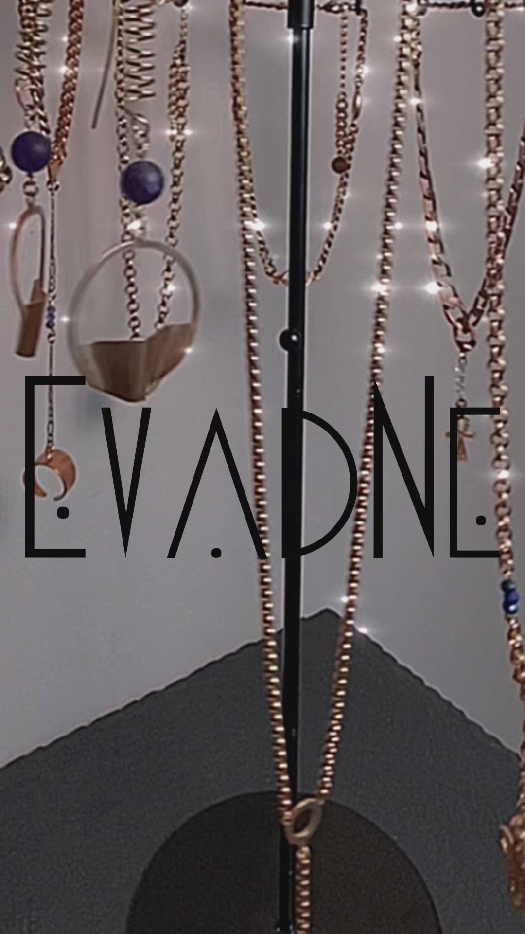 Carousel of brass necklaces with soothing music