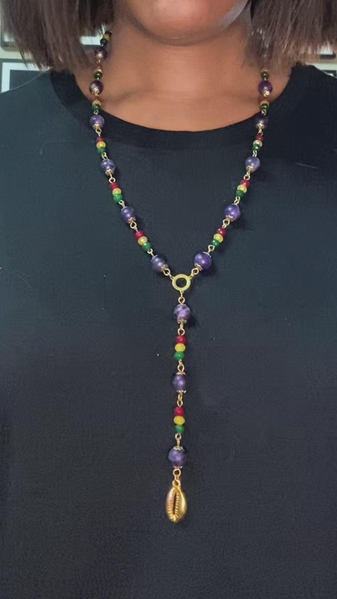layered amethyst jade rosary worn as sacred ritual jewelry