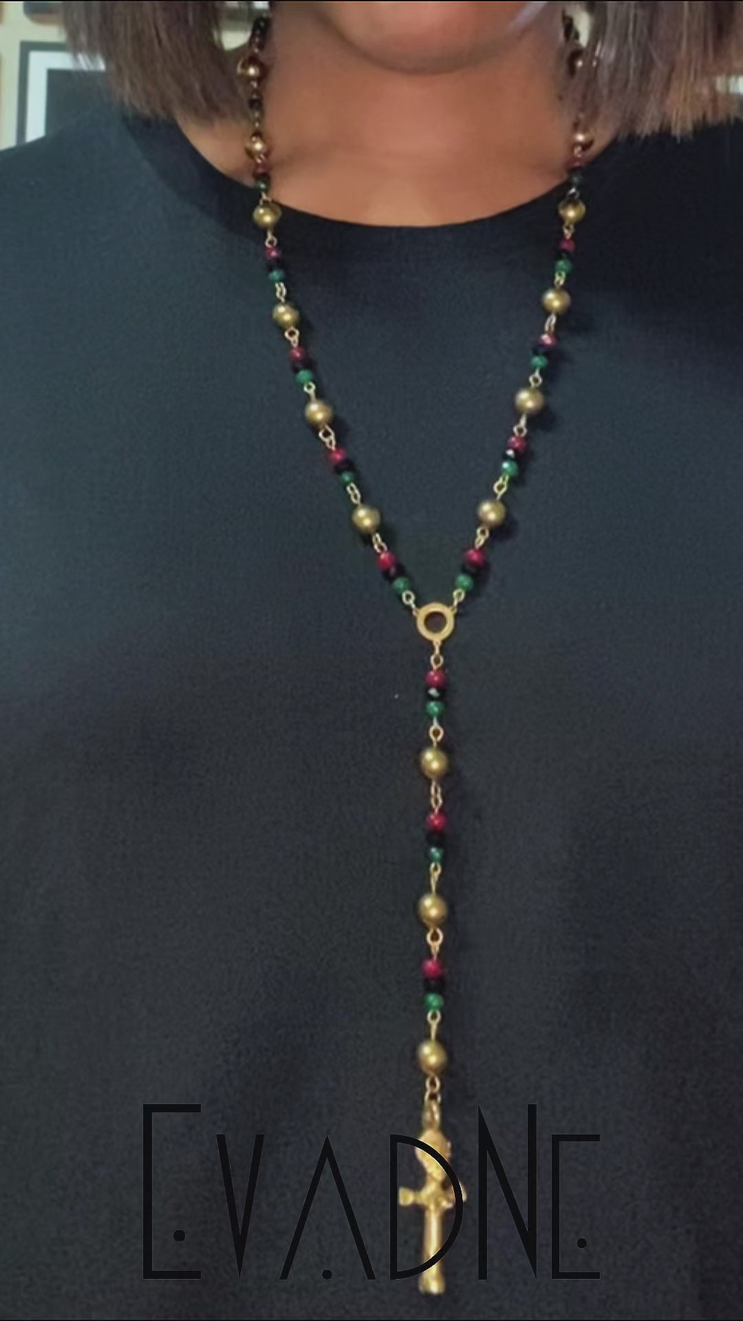 Hematite, jade and spinel RBG Rosary