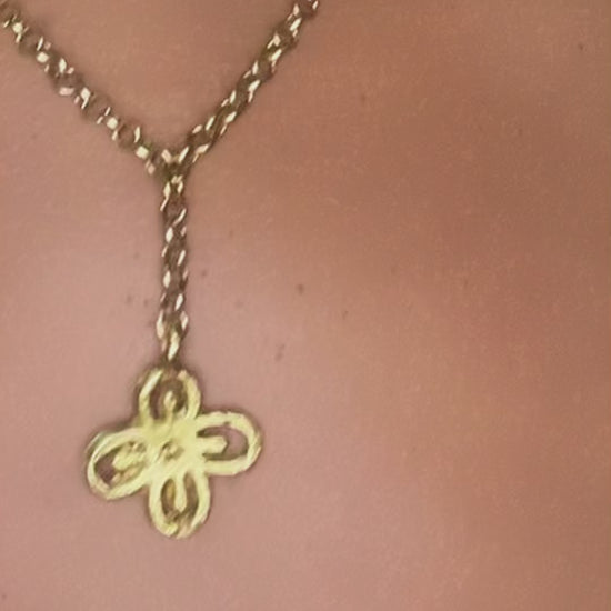 Lapis lazuli necklace with Bese Saka Adinkra charm