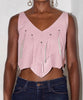 Pink Leather Crop Top